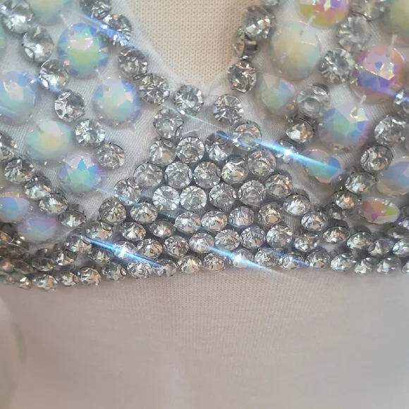 Iridescent Crystal Embellished Bralette